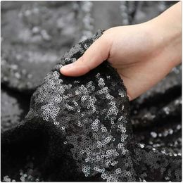 F5CZ Table Cloth 108x50 inch rectangular sequin tablecloth in black used as a sparkling tablecloth for bride shower decoration birthday wedding dessert 240426