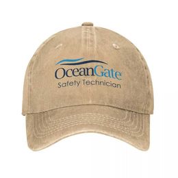 Ball Caps Vintage OceanGate Safety Technician Baseball Cap Unisex Style Distressed Washed Headwear Outdoor All Seasons Travel Hats Cap J240425