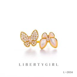 Lovers exclusive ring without deformation Elegant Butterfly Ring with Exquisite Inlay with common vnain