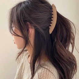 クランプマットソリッドバナナヘアクロークリップクランプバレットビッグウィメンヘアグリップヘアピンガールズポニーテールヘアアクセサリーヒョウ帽子Y240425