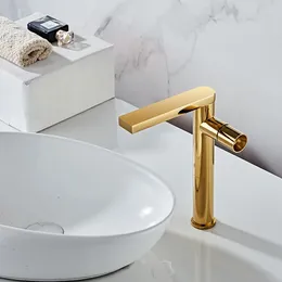 Bathroom Sink Faucets Full Copper Basin Faucet Golden European And Cold Frosted