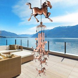 Decorative Figurines Simple Bronzes Horse Windchime Lightweight Garden Hanging Ornament For Indoor Outdoor