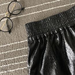 Skirts Street High Women Genuine Leather Shorts Skirt Sexy Elastic Waist Split Wrap Mini Female Fashion Autumn A-line