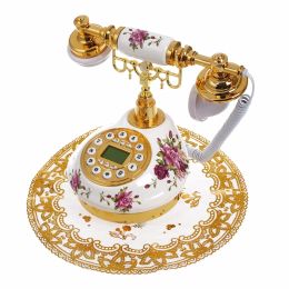 Accessories Antique Landline Telephone With Call ID Date Clock Adjust Ring Without Battery Classical Phone For Home Office