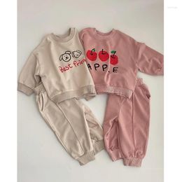 Clothing Sets FOCUSNORM 0-24M Baby Girls Boys Clothes 2pcs Letter Animal/Fruit Print Long Sleeve Tops Elastic Waist Pants Set