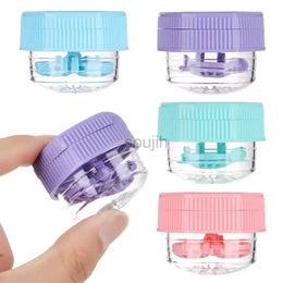 Contact Lens Accessories 1PC Contact Lens Cleaner Case Portable Manually Rotatable Contact Lens Case Plastic Container Storage Holder Eyewear Container d240426