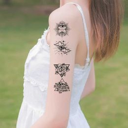 Tattoo Transfer Black Large Snake Flower Fake Tattoo Sticker For Women Dot Rose Peony Temporary Tattoos Water Transfer Tatoos 240426