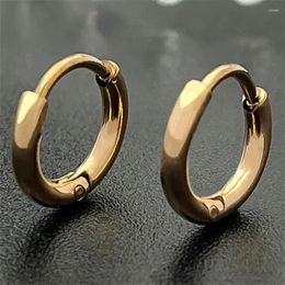 Hoop Earrings 2024 Simple Round Stainless Steel Gold Plated Ladies Korean Fashion Rings Jewelry Accessorie