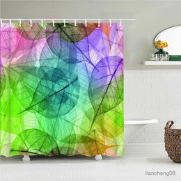 Shower Curtains 200x180cm Curtain for bathroom 3D plant leaves leaf printing waterproof household decorative curtain shower curtain