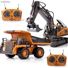Electric/RC Car Wireless remote control vehicle 11 channel remote control excavator alloy engineering car toy electric excavator bulldozer childrenL2404