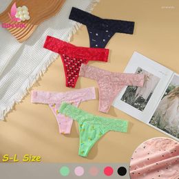 Women's Panties Cotton Cute Low Waist Lace Women Underwear Solid Color Printed Tanga Hollow Transparent Cool Elastic Fashion Girl Thong