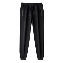 Men's Pants Solid Sport Trousers For Male Fleece Long Slacks Pocket Casual Streetwear Men Comfort Outdoor Jogger Pant Drawstring