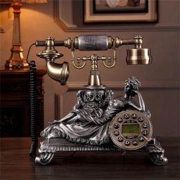 Accessories Real Antique Landlin Telephone sleeping Beauty Imitation metal Phone For Office Home Hotel Decoration Crafts Gift