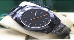 Selling Luxury Wristwatch Top Quality 116400 40MM SS BAND SMOOTH BEZEL ORANGE HAND MENS WATCH Mechanical Watch7948344