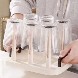 Kitchen Storage Upside-Down Cup Drying Rack Useful Large Capacity Detachable Glass With Handle Plastic Tea Holder