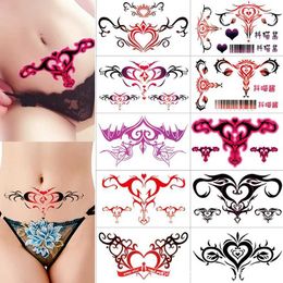 Tattoo Transfer 10/20Pcs Womb Tattoo Stickers For Women Waterproof Temporary Tattoos Stickers Fake Body Art Sexy Simulation Navel Sticker 240426