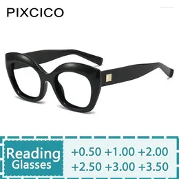 Sunglasses R57031 Lady Square Retro Presbyopic Eyeglass Luxury Rivet Reading Glasses Dioptric 0.5- 3.5 Universal Prescription Frame