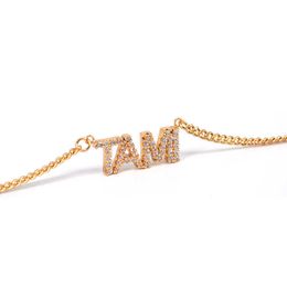 Custom Gemstone Moissanite Necklaces Intital Name Pendants For Women