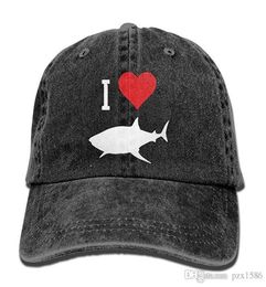 pzx Baseball Cap for Men Women I Love Sharks Mens Cotton Adjustable Denim Cap Hat Multicolor optional3984130
