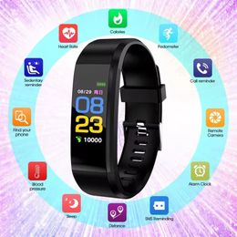 115plus Sports Smartwatch Men and Women Gift Digital Smartwatch Fitness Tracker Watch Bracelet Blood Pressure Android ios