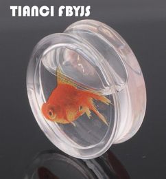 Clear Goldfish ear plug tunnels Water tunnel Stretcher Fish flesh tunnel 818mm body Jewellery piercing ear stretcher plugs4413755