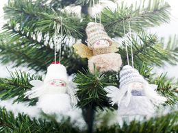 Neujahr Weihnachtsdekorationen kreative süße Plüsch Angel Girl Anhänger Mini Wolle Puppe kleine Ornamente Weihnachtsbaum -Ornamente5253567