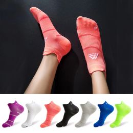 Socks Nylon Sport Ankle Socks Women Men Outdoor Basketball Bike Running Football Breathable Bright Colour No Show Travel Socks 2 Size