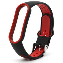 Watch Bands Suitable for Xiaomi Mi Band 5 4 3 6 watch strap dual Colour silicone wristband bracelet replacement Xiaomi Band 4 MiBand 3 5 6 watch strap 240424