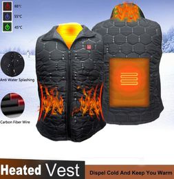 Men Outdoor Usb Infrared Heating Vest Jacket Winter Flexible Electric Thermal Clothing Waistcoat For Sports Hiking yh 23498808