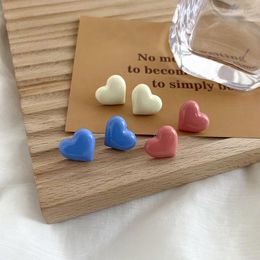 Stud Earrings MISSNICE Cute Candy Color Love Simple And Fashionable Heart-modeling Earing Fashion Jewelry Wholesale