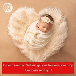 Blankets Don&Judy Heart Blanket Born Baby Soft Faux Fur Pograph Prop Infant Background Po Basket Stuffer Filler