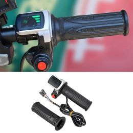 Accessories Universal Electric Bike Throttle With LCD Display Handle Throttle For 36V Twist Throttle Scooter EBike Parts