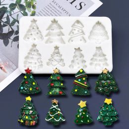 Moulds Christmas Tree Silicone Sugarcraft Mould Resin Tools Cupcake Baking Mould Fondant Cake Decorating Tools