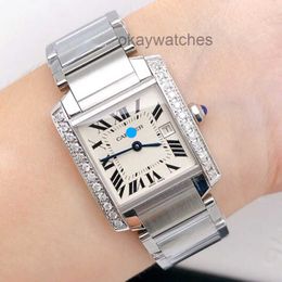 Dials Working Automatic Watches Carter Womens Watch Tank Square Back Set English W51011Q3