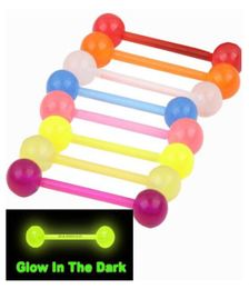acrylic Ball BRIGHT Tongue Bars PIERCING Jewellery tounge 7 Colour 50100800pcs Glow in Dark BELLY BARBELL5397151