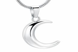IJD12833 Stainless Steel Crescent Moon Cremation Jewelry For Ashes Keepsake Memorial Urn Necklace For Women Men Fashion Gifts1973013