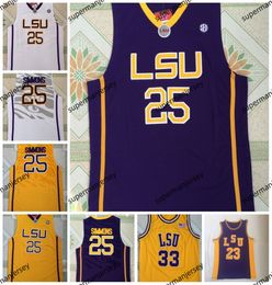 Stitched NCAA Vintage College Basketball Jerseys 23 Pete Maravich LSU Tigers Ben 25 Simmons #33 Yellow 20 Montverde Academy Jersey Eagles High School S-4XL