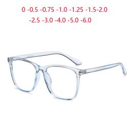 Lenses Antiblue Light Unisex Prescription Eyeglasses Ultralight Tr90 Sun Photochromic Square Nearsighted Glasses 0 0.5 0.75 to 6.0