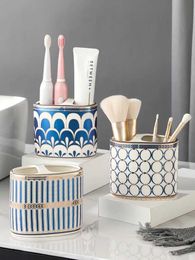 Toothbrush Holders Ins popular Nordic bathroom accessory set ceramic toothbrush holder toothbrush holder storage Organiser 240426