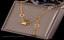 2021 women luxury designer Jewellery roman numeral ceramic pendant necklaces sliver gold Colour stainless steel mens necklace chain b6951259