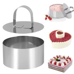 Moulds Stainless Steel Mousse Molds with Push Plate Circle Heart Square Mould DIY Rice Ball Jelly Cake Dessert Mould Baking Accessories