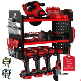 Other Construction Tools Rocforce Wall Mount Heavy Duty Cordless With Saw Cutter Drill Holder Rust Proof Garage Pegboard Storage -Effi Dhzs6