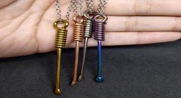 Pendant Necklaces Fashion Metal Necklace 4 Colours Mini Spoon Small Tool Jewellery Stainless Steel Creative Handmade1295132