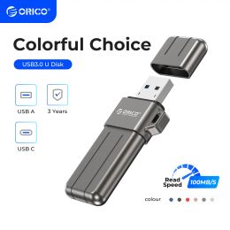 Drives ORICO USB 3.2 USB Flash Drives 32GB 64GB 128GB 256GB Pen Drive Memory Stick Metal U Disc Colourful Pendrive for TypeC USB A