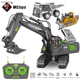Electric/RC Car Childrens 2.4G remote-controlled excavator RC model car toy dump truck bulldozer engineering vehicle Christmas giftL2404