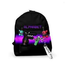 Backpack Cartoon Novelty Alphabet Lore Backpacks Boys/Girls Pupil School Bags 3D Print Keychains Oxford Waterproof Cute Small