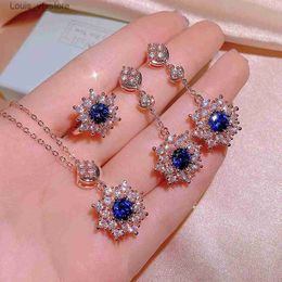 Düğün Mücevher Setleri 2022 Yeni Stil Kakma Zirkon Kar Tanesi Kolye Üç Parçalı Gül Altın Mizaç Takı Seti Bayanlar Partisi Doğum Günü Hediyesi H240426