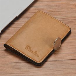 Wallets Style Mini Thin Men Wallet Card Holder Purse Coin Pouch Short Vertical PU Leather Change Money