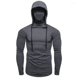 Men's Hoodies 2024 Gym Thin Hoodie Long Sleeve With Mask Shirt Sports Cycling Male T Pullover Tops