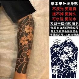 Tattoo Transfer Herbal Sakura Art Fake Tattoo for Woman Man Arm Tattoo Waterproof Temporary Tattoo Sticker Lasting Japanese Hannya Sticker 240426